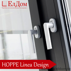 Оконная ручка HOPPE Linea Design с логотипом Rehau, серебро